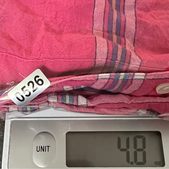 J. McLaughlin Pink plaid Long Sleeve Cotton blend Collar Shirt S - Picture 8 of 8